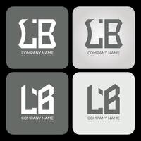LB polygon, hexagon, flat and simple letter logo set in one artboard. LB minimalist and classic logo. vector