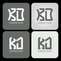 KD polygon, hexagon, flat and simple letter logo set in one artboard. KD minimalist and classic logo. vector