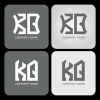 KQ polygon, hexagon, flat and simple letter logo set in one artboard. KQ minimalist and classic logo. vector