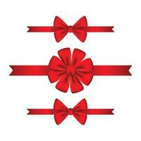Red ribbons set isolated on white background vector