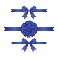 Different blue ribbons set isolated on white background vector