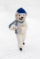 Instructor disguised as a polar bear in the skating rink in MUnich photo