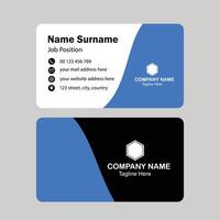 Creative modern professional blue business card and name card horizontal simple clean template vector
