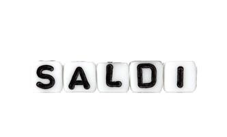Saldi - word block - white photo