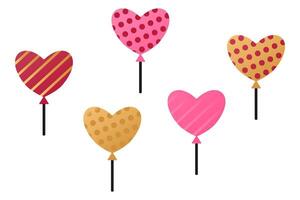 Set of colorful balloons. Illustrations on the theme of Valentine's Day, birthday. vector