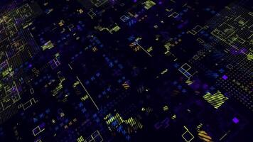 Futuristic technology background animation, Animated digital particles suitable for visualization of holograms, cyberspace, science fiction, virtual computers and computer systems. video