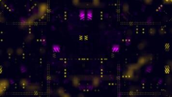 Noise Digital cyberspace tech background animation, animated futuristic tunnel with microchip data transmission, suitable for circuit board, high tech, science fiction and hologram concepts. video