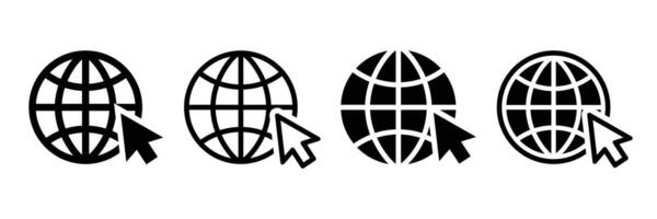 Set of web icons. Online icon. Internet icon. Web sign. Globe icon vector