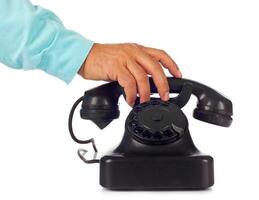 Old retro bakelite telephone photo