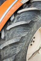 Detail of a tire used on an agricultural tractor photo