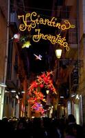 Christmas lights in the center of Salerno. photo
