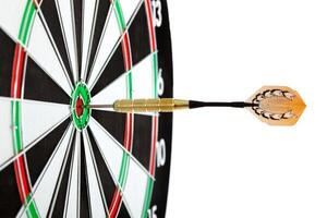 Bulls eye target with dart photo