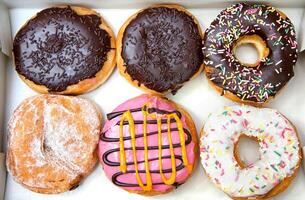 Donuts in box. photo