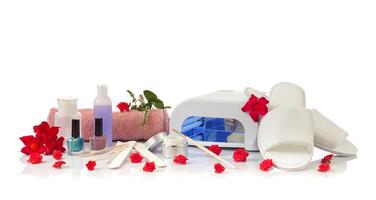 Nail Spa manicure and pedicure with equipment photo