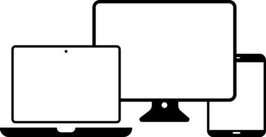digital devices icon set. responsive web design icon symbol vector