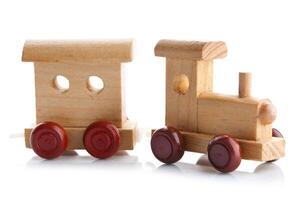 Wooden toy train photo