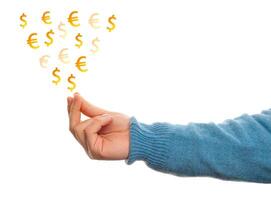 Concept of make money with hand photo