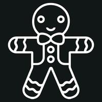 Christmas gingerbread icon isolated on a black background. vector