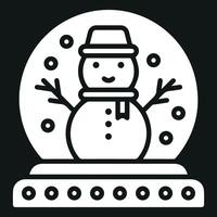 Christmas globe with snowman icon. vector