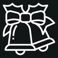 Christmas bells with ribbon icon isolated on a white background. vector