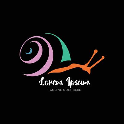 Modern Minimalist Simple Snail Slug Logo Design