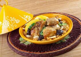 Tajine, moroccan chicken with lemon confit photo