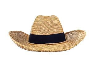 Straw hat on white photo