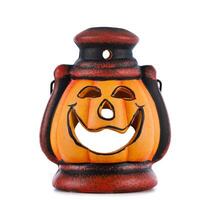 Pumpkin lantern with candle photo
