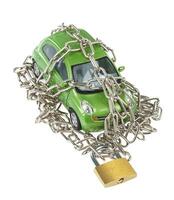 Vehicle security with padlock and chain photo