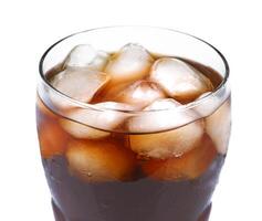 Glass of cola with ice photo
