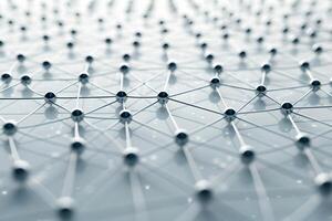 Abstract Network of Metallic Spheres and Connections - Technological Innovation Design photo