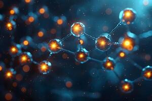 Molecular Structure with Glowing Connections for Scientific and Technological Design photo