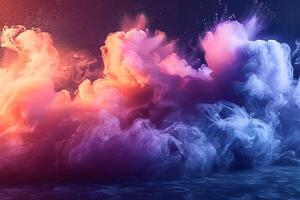 Vibrant Abstract Smoke Clouds in Dynamic Gradient for Creative Design photo