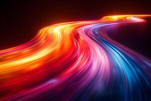 Vivid Abstract Light Trails for Dynamic Backgrounds and Designs photo
