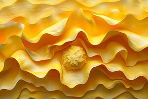 Vibrant Yellow Abstract Layers with Textured Patterns for Design photo