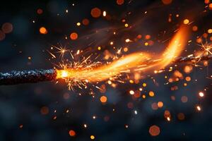 Sparkling Fuse in Motion Energetic Concept and Festive Sparkler Art for Dynamic Design photo