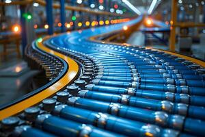 Automated Beverage Production Line in a Modern Factory Setting photo