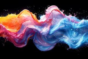 Vibrant Abstract Colorful Paint Splash in Dynamic Motion for Creative Design photo