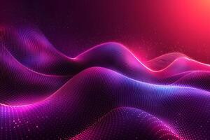 Abstract Digital Waves in Neon Colors for Futuristic Design Projects photo