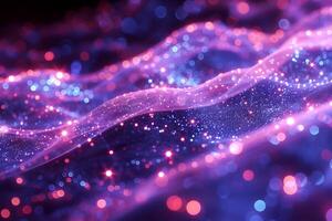 Abstract Cosmic Wave Pattern with Vibrant Neon Colors for Digital Art and Design photo