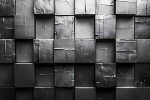 Abstract Geometric Pattern with Textured Black and Gray Cubes for Modern Design photo