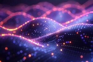 Futuristic Digital Wave with Glowing Dots in Abstract Technology Concept photo