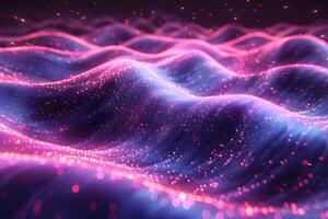 Abstract Neon Waves in a Digital Landscape for Modern Design Projects photo