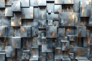 Abstract Geometric Metallic Cube Pattern for Modern Design and Wallpaper photo