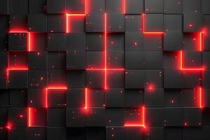 Futuristic Red Neon Grid on Black Surface - Abstract Digital Background for Innovative Design photo