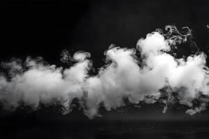 Mysterious Smoke Swirls on Dark Background for Atmospheric Design photo