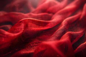 Ethereal Flowing Red Fabric with Abstract Texture for Elegant Design and Background Concepts photo