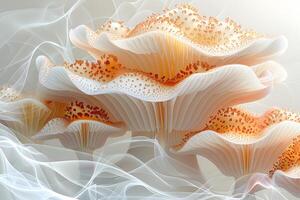 Elegant Abstract Mushroom Landscape with Soft Light and Curves for Artistic Background photo