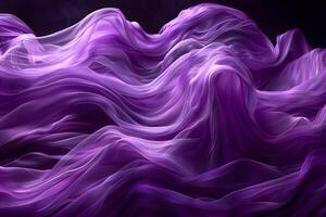 Abstract Purple Waves of Flowing Silk Fabric - Dreamy Artistic Textiles Design photo