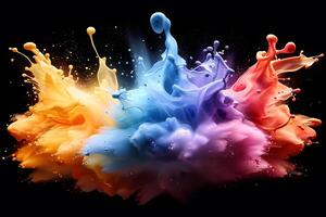 Vivid Color Splash Explosion for Artistic Design and Creativity Concepts photo